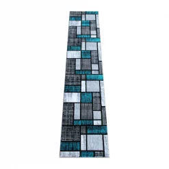 Flash Furniture Turquoise 2' x 11' Color Blocked Indoor Area Rug -Rugs&Mats Official Shop Belnick20LLC OKRxxRG1110xx211xxTQxxGGxx9c1495
