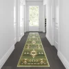 Flash Furniture Green 2 x 11 Southwestern Style Patterned Area Rug