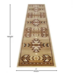 Flash Furniture Brown 2 x 7 Southwestern Style Patterned Area Rug -Rugs&Mats Official Shop Belnick20LLC OKRxxRG1113xx27xxBGxxGGxxDIMSxx6939b6