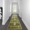 Flash Furniture Green 3 x 16 Southwestern Style Patterned Area Rug -Rugs&Mats Official Shop Belnick20LLC OKRxxRG1113xx316xxGNxxGGxxLSxxd456c7