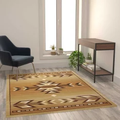 Flash Furniture Brown 5 x 7 Southwestern Style Patterned Area Rug