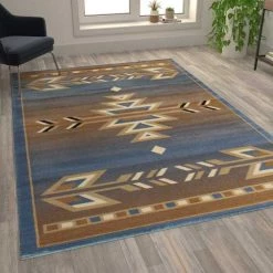 Flash Furniture Blue 6 x 9 Southwestern Style Patterned Area Rug -Rugs&Mats Official Shop Belnick20LLC OKRxxRG1113xx69xxBLxxGGxxLS2xx184c9e