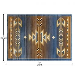 Flash Furniture Blue 8 x 10 Southwestern Style Patterned Area Rug -Rugs&Mats Official Shop Belnick20LLC OKRxxRG1113xx810xxBLxxGGxxDIMSxxe49d24