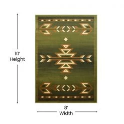 Flash Furniture Green 8 x 10 Southwestern Style Patterned Area Rug -Rugs&Mats Official Shop Belnick20LLC OKRxxRG1113xx810xxGNxxGGxxDIMSxxc1b8a7