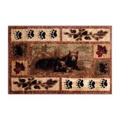 Flash Furniture 5' x 7' Brown Mother Bear & Cubs Olefin Area Rug -Rugs&Mats Official Shop Belnick20LLC OKRxxRG1114xx57xxBNxxGGxx97700a