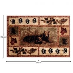Flash Furniture 6' x 9' Brown Mother Bear & Cubs Olefin Area Rug -Rugs&Mats Official Shop Belnick20LLC OKRxxRG1114xx69xxBNxxGGxxDIMSxxb1d9bb