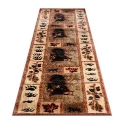 Flash Furniture 2' x 11' Brown Mother Bear & Cubs Olefin Area Rug -Rugs&Mats Official Shop Belnick20LLC OKRxxRG113xx211xxBNxxGGxx51058e