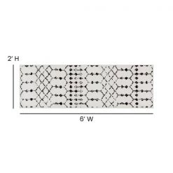 Flash Furniture Geometric Bohemian Low Pile Rug - 2'x6' - Ivory/Black -Rugs&Mats Official Shop Belnick20LLC RCxxCR19xx1330xx26xxWHxxGGxxDIMSxx7fb25d