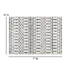 Flash Furniture Geometric Bohemian Low Pile Rug - 5' x 7' - Ivory/Black -Rugs&Mats Official Shop Belnick20LLC RCxxCR19xx1330xx57xxWHxxGGxxDIMSxxab29da