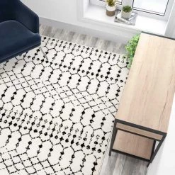 Flash Furniture Geometric Bohemian Low Pile Rug - 5' x 7' - Ivory/Black -Rugs&Mats Official Shop Belnick20LLC RCxxCR19xx1330xx57xxWHxxGGxxLS3xxa2d62b