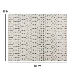 Flash Furniture Geometric Bohemian Low Pile Rug - 8' x 10' - Ivory/Gray Polyester -Rugs&Mats Official Shop Belnick20LLC RCxxCR19xx1330xx810xxIVxxGRxxGGxxDIMSxxc3699c