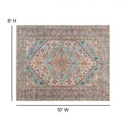 Flash Furniture 8' x 10' Vintage Medallion Area Rug in Blue Multi -Rugs&Mats Official Shop Belnick20LLC RCxxEGxx202101xx01xx810xxBLxxGGxxDIMSxxfd6a7a