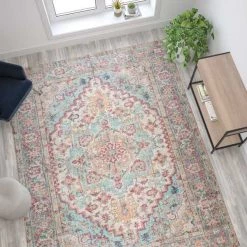 Flash Furniture 8' x 10' Vintage Medallion Area Rug in Blue Multi -Rugs&Mats Official Shop Belnick20LLC RCxxEGxx202101xx01xx810xxBLxxGGxxLS2xxfa6266