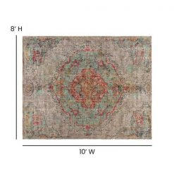 Flash Furniture Distressed Medallion Area Rug - 8' x 10' - Gray Multi Polyester -Rugs&Mats Official Shop Belnick20LLC RCxxEGxx202101xx02xx810xxGRxxGGxxDIMSxx581602