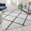 Flash Furniture Shag Style Diamond Trellis Area Rug - 5' x 7' - Ivory