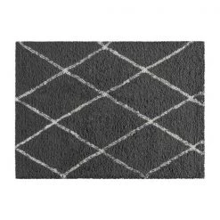 Flash Furniture Shag Style Diamond Trellis Area Rug - 5' x 7' - Charcoal/Ivory Polyester (PET) -Rugs&Mats Official Shop Belnick20LLC RCxxKJxx181070xx01xx57xxGRxxIVxxGGxx02c651