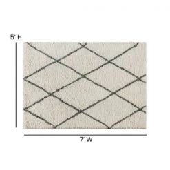 Flash Furniture 5'x7' Ivory/Black Diamond Trellis Shag Area Rug -Rugs&Mats Official Shop Belnick20LLC RCxxKJxx181070xx01xx57xxIVxxGRxxGGxxDIMSxxf1ea98