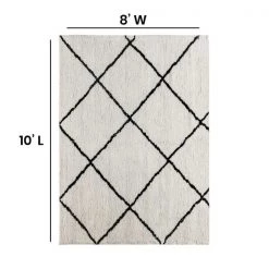 Flash Furniture Shag Style Diamond Trellis Area Rug - 8' x 10' - Ivory -Rugs&Mats Official Shop Belnick20LLC RCxxKJxx181070xx01xx810xxGGxxDIMSxxff402e