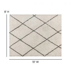 Flash Furniture 8'x10' Ivory/Black Diamond Trellis Shag Area Rug -Rugs&Mats Official Shop Belnick20LLC RCxxKJxx181070xx01xx810xxIVxxGRxxGGxxDIMSxxda1aec
