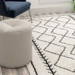 Flash Furniture Geometric Style Bohemian Shag Area Rug - 5' x 7' - Ivory -Rugs&Mats Official Shop Belnick20LLC RCxxMSxx202012xx01xx57xxGGxxLS2xx68481b