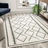 Flash Furniture Geometric Style Bohemian Shag Area Rug - 5' x 7' - Ivory