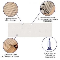 Flash Furniture Hard Floor Non Slip Rug Pad for 2'x6' Area Rugs -Rugs&Mats Official Shop Belnick20LLC SSxxS62826xxWHxxGGxxinset1xxb41c07