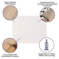 Flash Furniture Hard Floor Non Slip Rug Pad for 8'x10' Area Rugs -Rugs&Mats Official Shop Belnick20LLC SSxxS628810xxWHxxGGxxinset1xx661239
