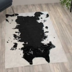 Flash Furniture Black 3x5 Faux Cowhide Print Indoor Area Rug -Rugs&Mats Official Shop Belnick20LLC YTGxxRGC31523xx35xxBKxxGGxxLS2xx469c8c