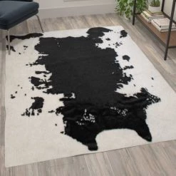 Flash Furniture Black 5x7 Faux Cowhide Print Indoor Area Rug -Rugs&Mats Official Shop Belnick20LLC YTGxxRGC31523xx57xxBKxxGGxxLS2xx1b677d