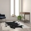 Flash Furniture Black 5x7 Faux Cowhide Print Indoor Area Rug