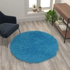 Flash Furniture Turquoise 4x4 Round Fluffy Faux Fur Area Rug -Rugs&Mats Official Shop Belnick20LLC YTGxxRGS1917xx44xxTQxxGGxxLS2xx5e6c4b