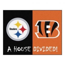 Fanmats Steelers-Bengals House Divided Rug