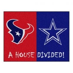 Fanmats Texans-Cowboys House Divided Rug