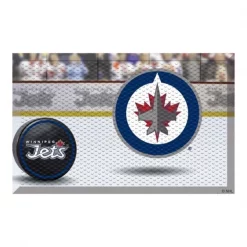 Fanmats Winnipeg Jets Scraper Mat, 19"x30", Puck