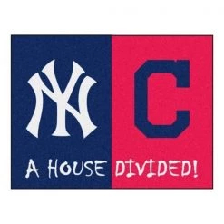 Fanmats Yankees-Indians House Divided Rug