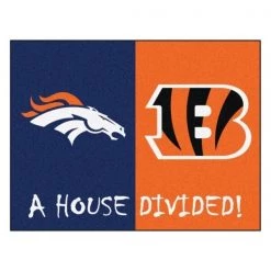 Fanmats Broncos - Bengals House Divided Rug