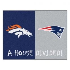 Fanmats Broncos / Patriots House Divided Rug
