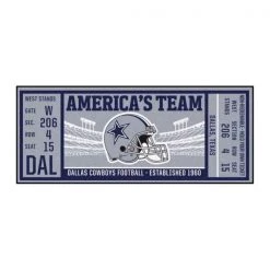 Fanmats Dallas Cowboys Ticket Runner 30"x72"