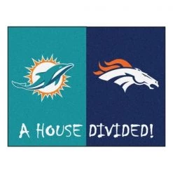 Fanmats Dolphins - Broncos House Divided Rug