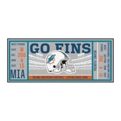 Fanmats Miami Dolphins Ticket Runner 30"x72"