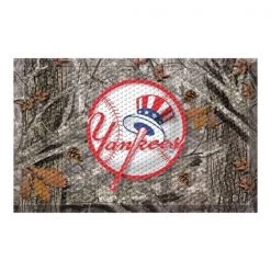 Fanmats New York Yankees Logo Scraper Mat, Camo