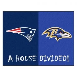 Fanmats NFL Patriots-Ravens House Divided Rug