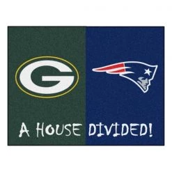 Fanmats Packers-Patriots House Divided Rug