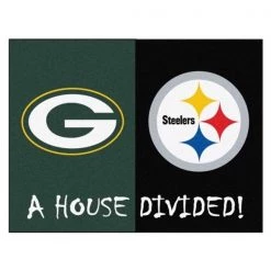 Fanmats Packers-Steelers House Divided Mat