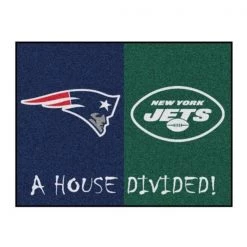 Fanmats Patriots-Jets House Divided Rug