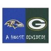 Fanmats Ravens-Packers House Divided Rug -Rugs&Mats Official Shop Grainger G5762780