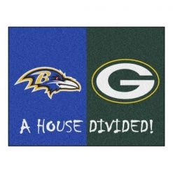 Fanmats Ravens-Packers House Divided Rug