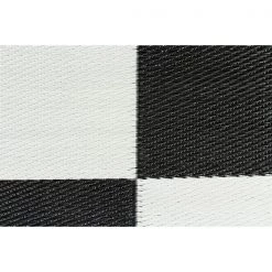 Camco OUTDOOR MAT, 6FT X 9FT, BLACK/WHITE CHECKERED