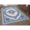 Deerlux Transitional Living Room Area Rug with Nonslip Backing, Blue Medallion Pattern, 8 x 10 ft