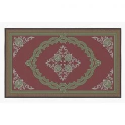 Deerlux Transitional Living Room Area Rug with Nonslip Backing, Red Medallion Pattern, 8 x 10 ft -Rugs&Mats Official Shop Quickway20Imports20Inc 653372xx1faa73